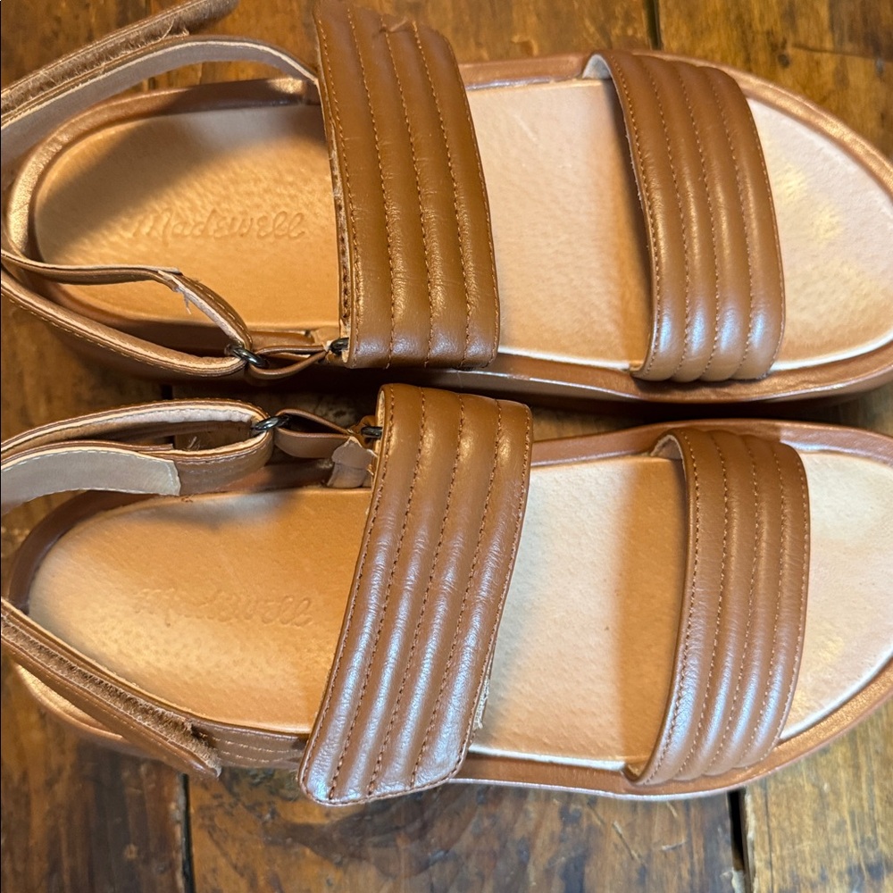 Madewell Tan Leather Strap Sandals